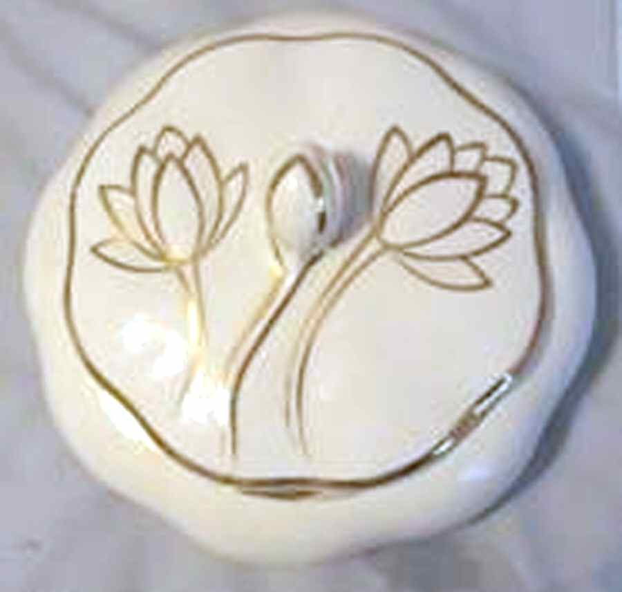 Lotus Candy Box & Lid by Continental Kilns-1