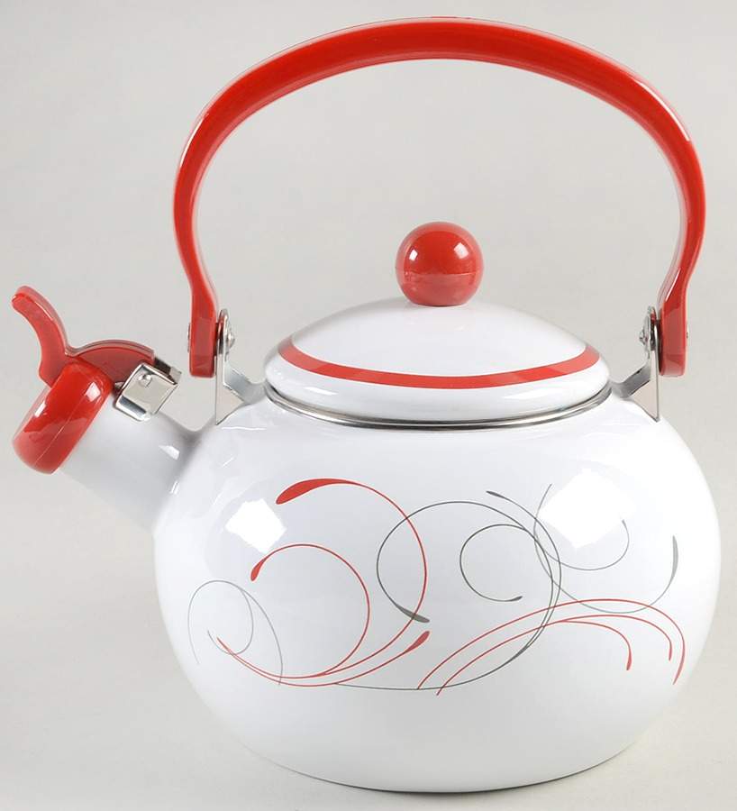 Splendor Metal Whistler Kettle & Lid by Corning Corelle-1