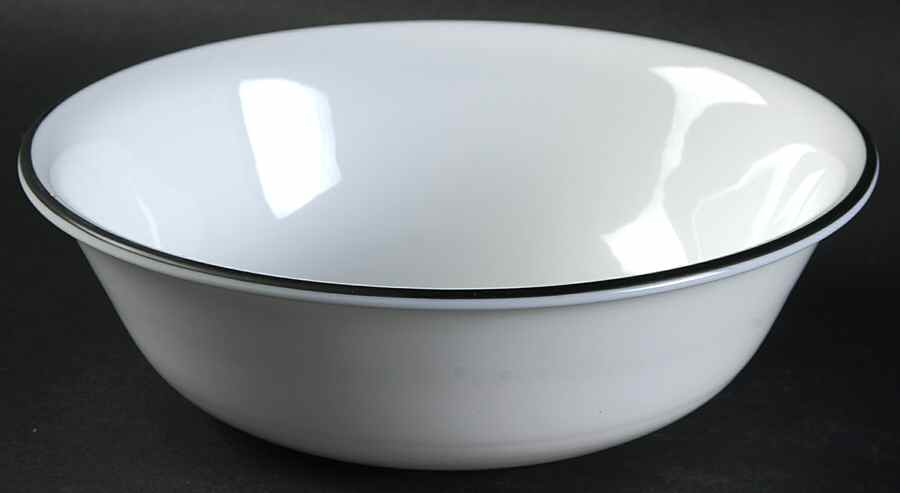 Brilliant Black Beads (Corelle) Soup/Cereal Bowl by Corning Corelle-1