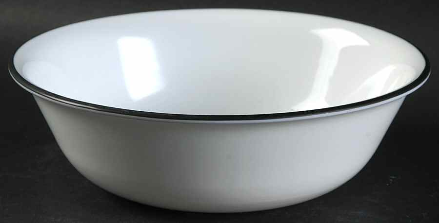 Brilliant Black Dots (Corelle) Soup/Cereal Bowl by Corning Corelle-1