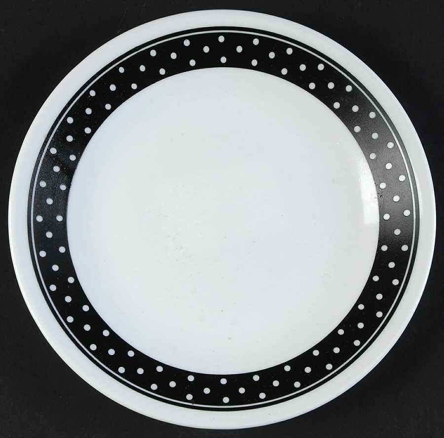 Brilliant Black Dots (Corelle) Bread & Butter Plate by Corning Corelle-1