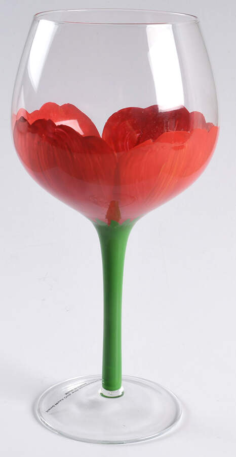 Poppies Glassware Wine by Clay Art-1
