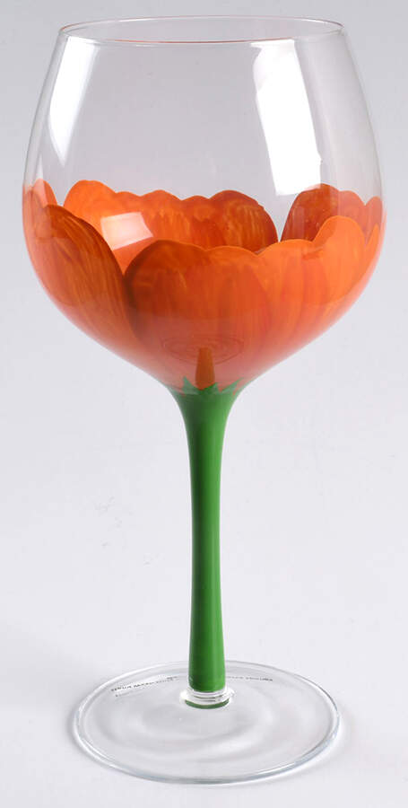 Poppies Glassware Wine by Clay Art-1