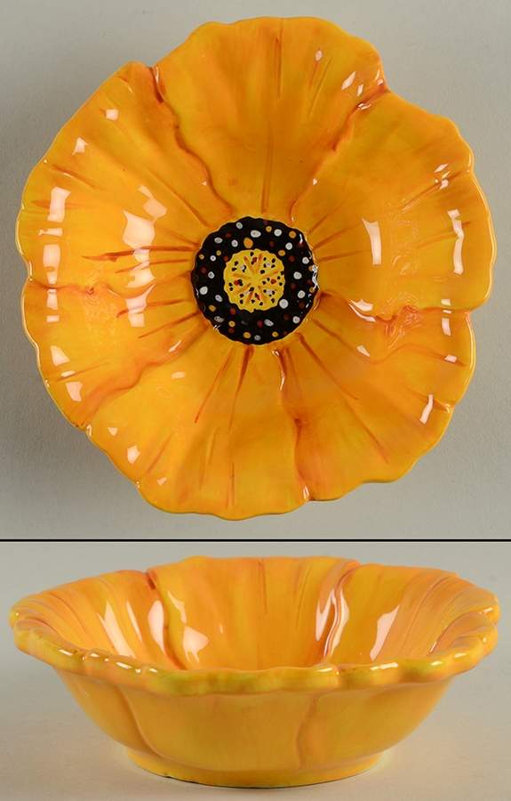 Poppies Figural Dip Bowl by Clay Art-1