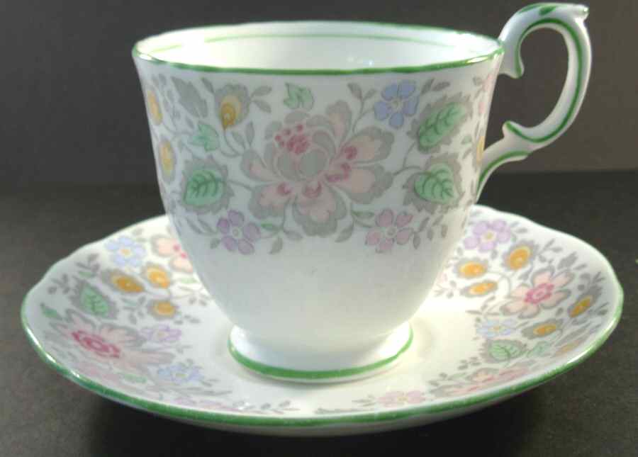 15809 Footed Cup & Saucer Set by Crown Staffordshire-1