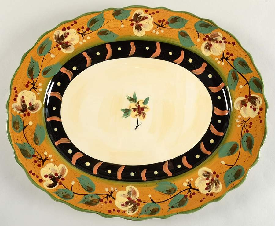 Brigette 17" Oval Serving Platter by Corsica Home-1