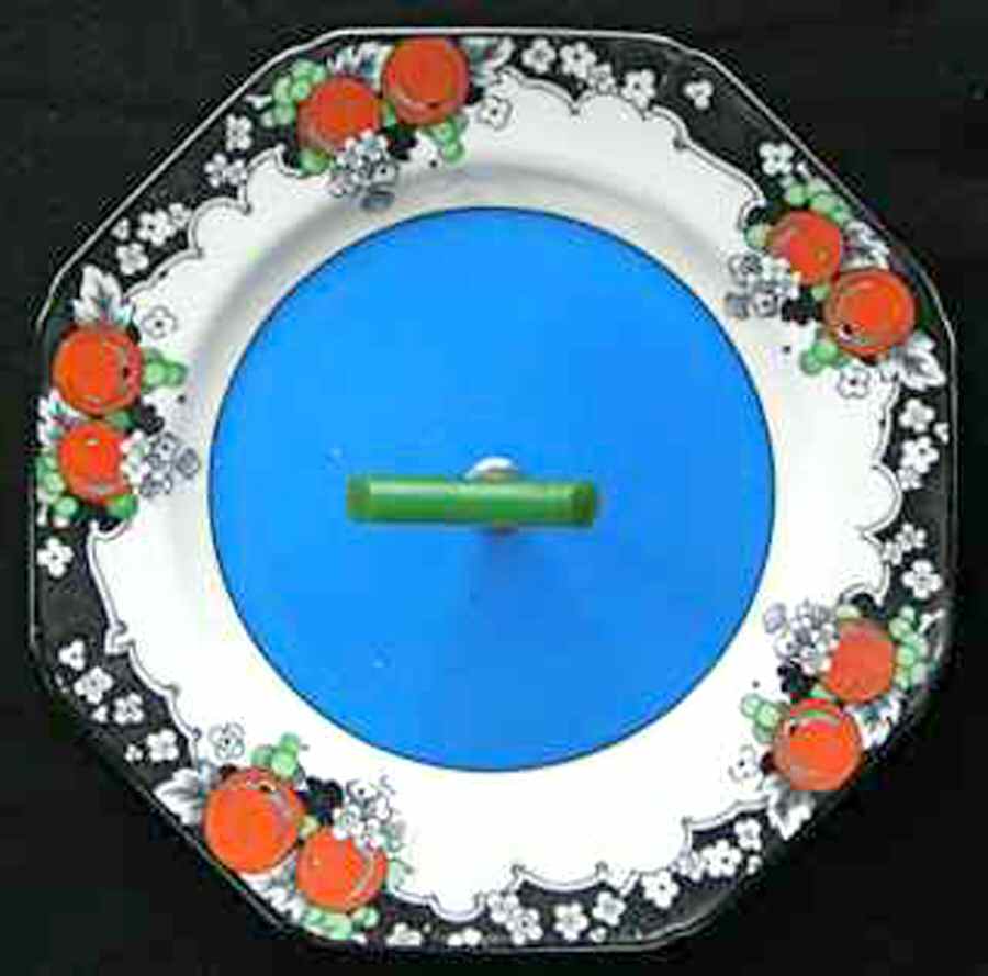 Orchard Round Serving Plate with Handle (DP) by Crown Potteries-1