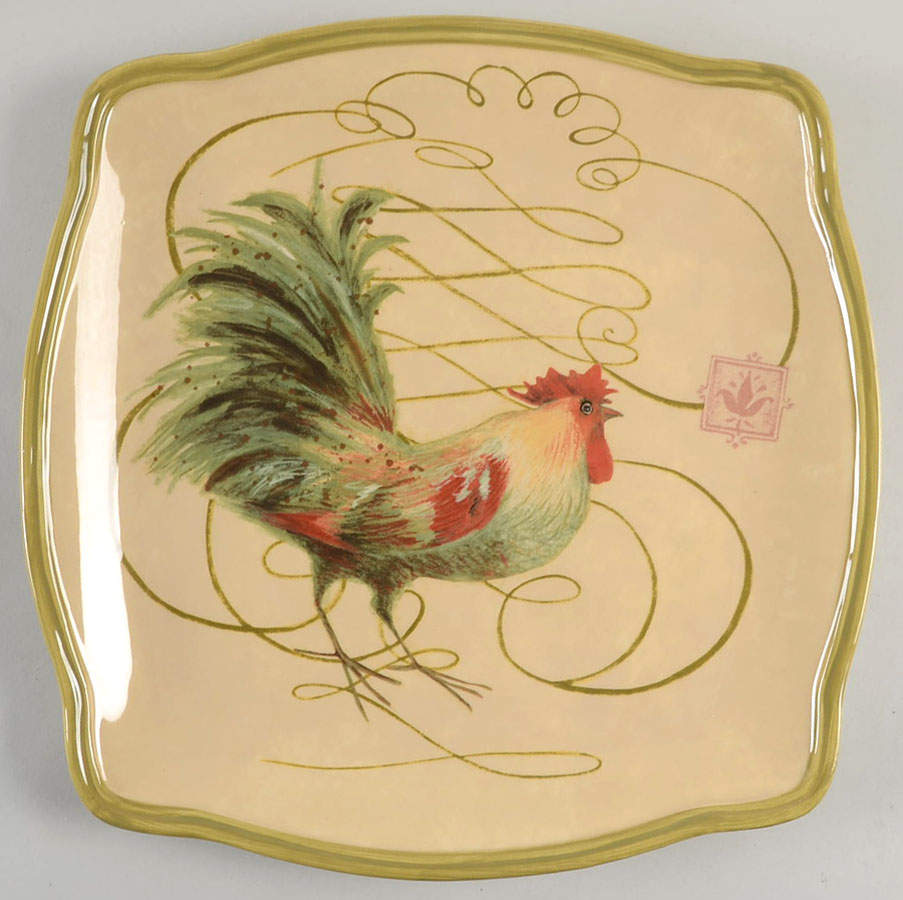 French Rooster 12" Square Serving Platter by Certified International-1