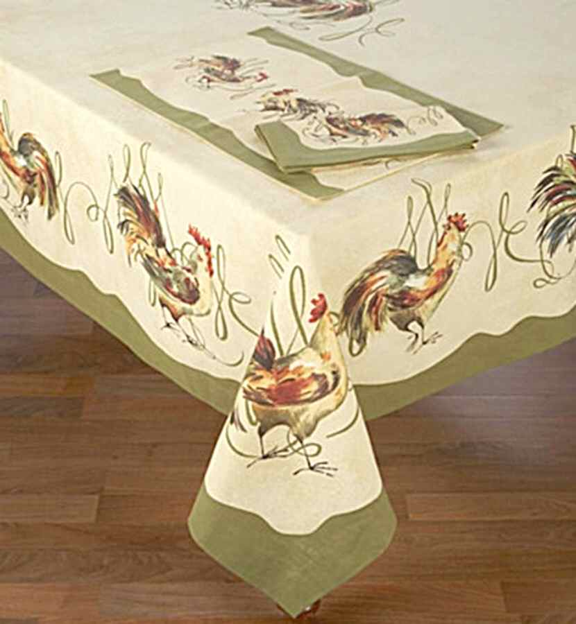 French Rooster 70" X 90" Rectangular Tablecloth by Certified International-1