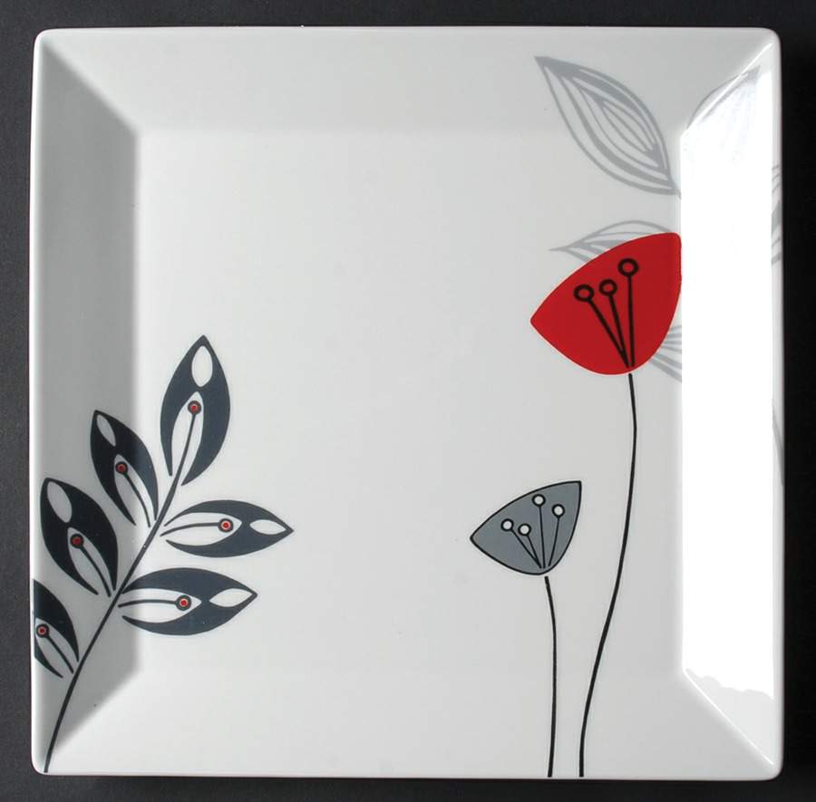Stems Square Dinner Plate by The Cellar (China)-1