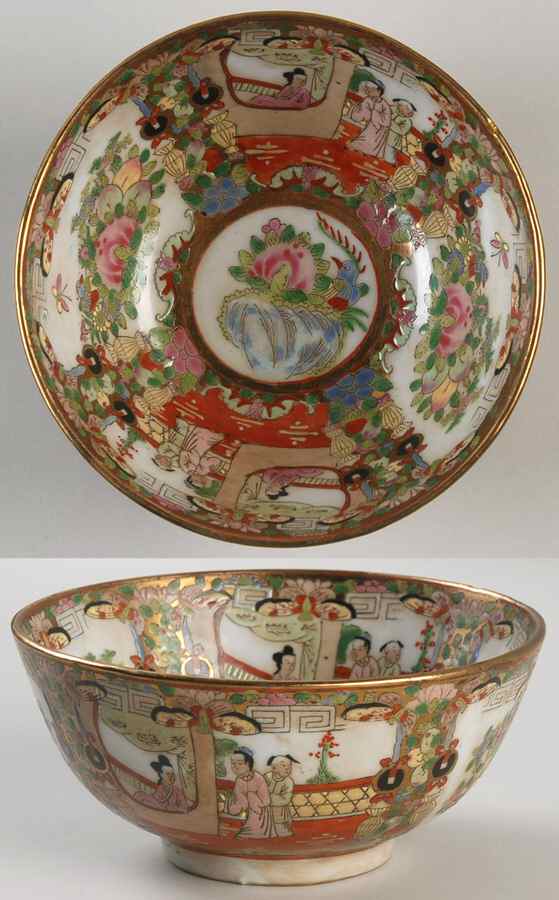 Rose Medallion (With People) Rice Bowl by China (Made in China)-1