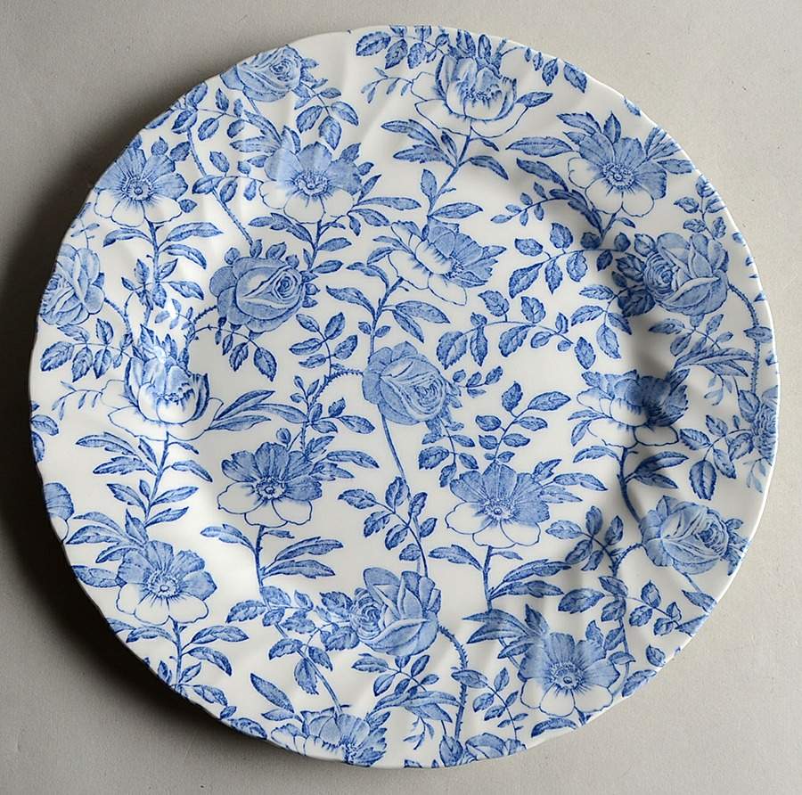 Blue Peony (Scalloped) Dinner Plate by Churchill-1