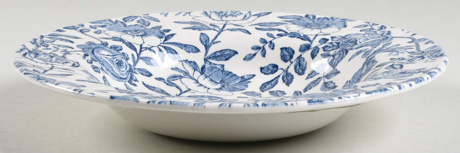 Blue Peony (Scalloped) Rim Soup Bowl by Churchill-1