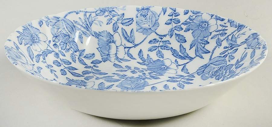 Blue Peony (Scalloped) 9" Individual Pasta Bowl by Churchill-1
