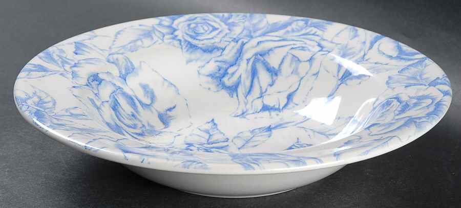 Vintage Rose Rim Soup Bowl by China (Made in China)-1