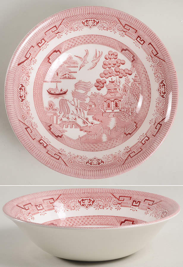 Willow Rosa Pink (Malaysia) 9" Round Vegetable Bowl by Churchill-1