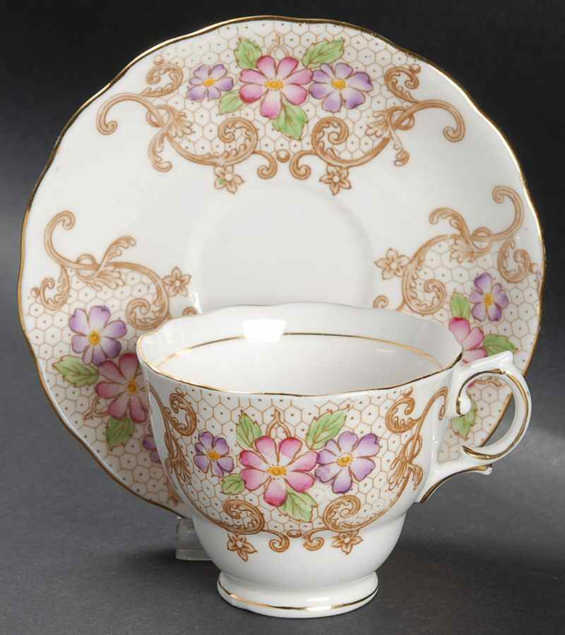 6621 Footed Cup & Saucer Set by Colclough-1