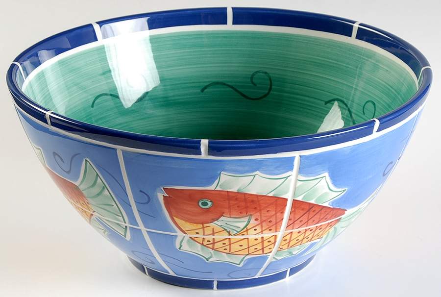 Adriatic 11" Large Salad Serving Bowl by Clay Art-1