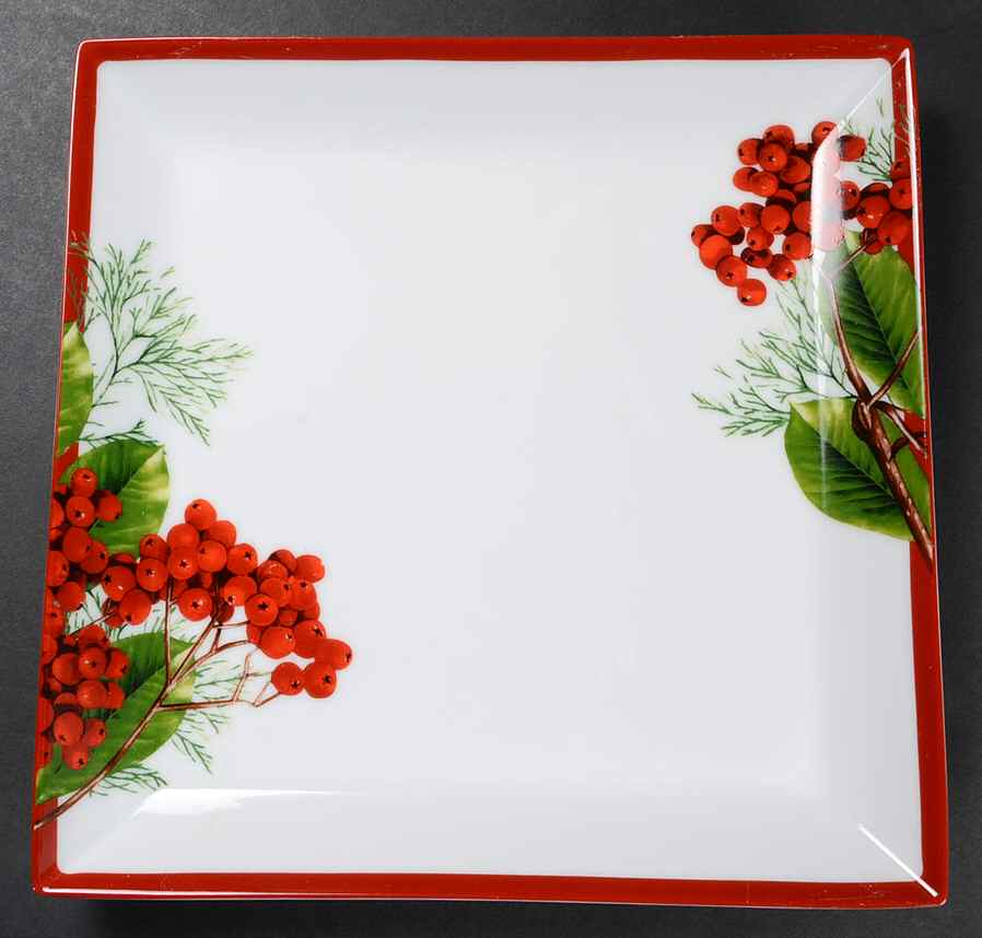Holly Berry Square Dinner Plate by Charter Club-1