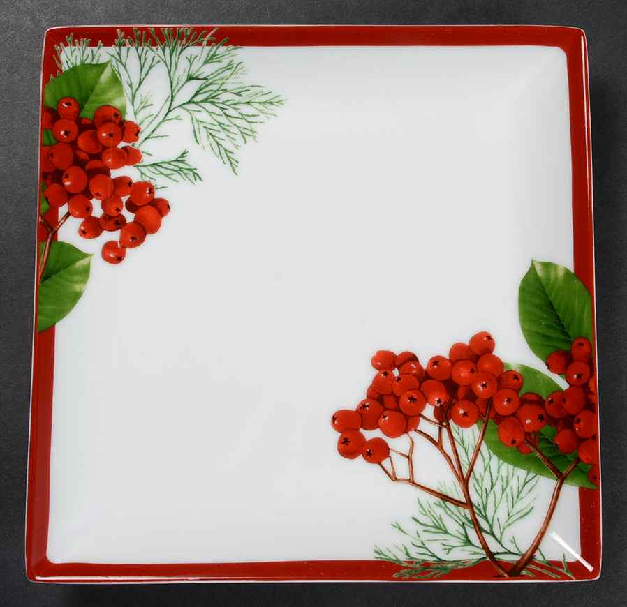 Holly Berry Square Salad Plate by Charter Club-1