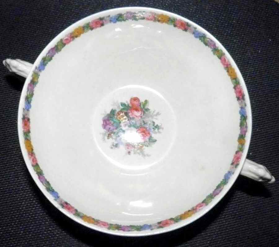 1790 Flat Cream Soup Bowl & Saucer Set by Crown Ducal-1