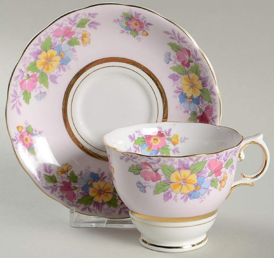 CLC104 Footed Cup & Saucer Set by Colclough-1