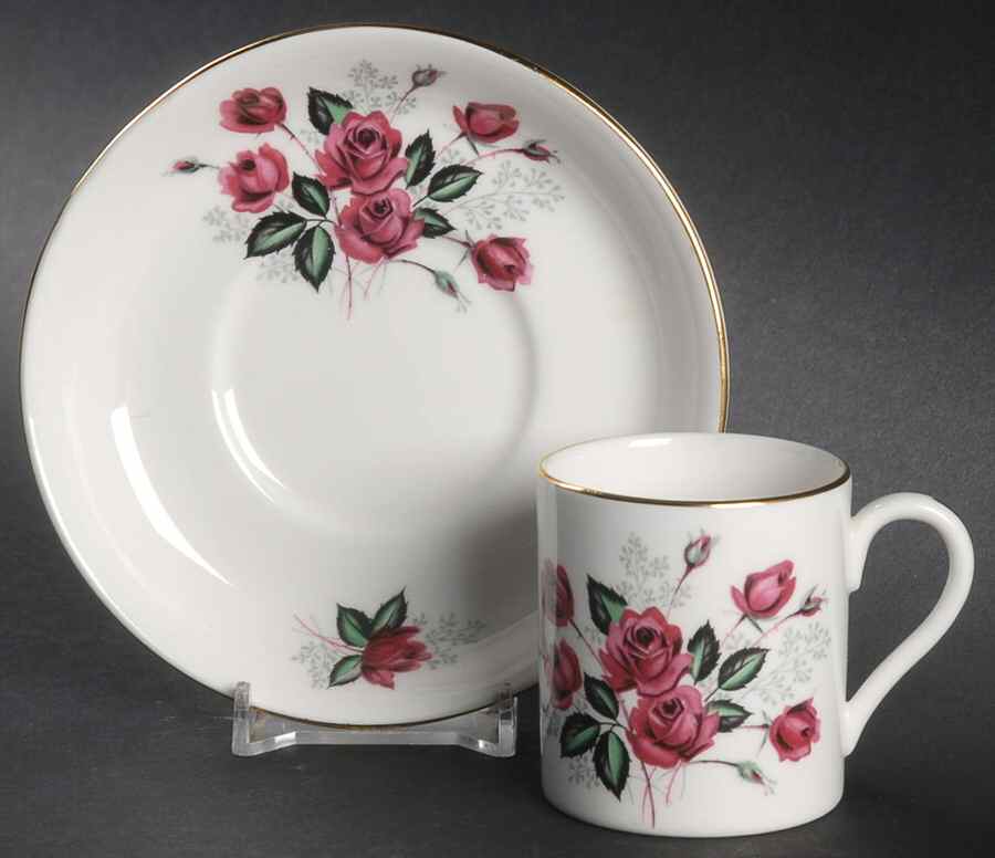 CRS189 Flat Demitasse Cup & Saucer Set by Crown Staffordshire-1