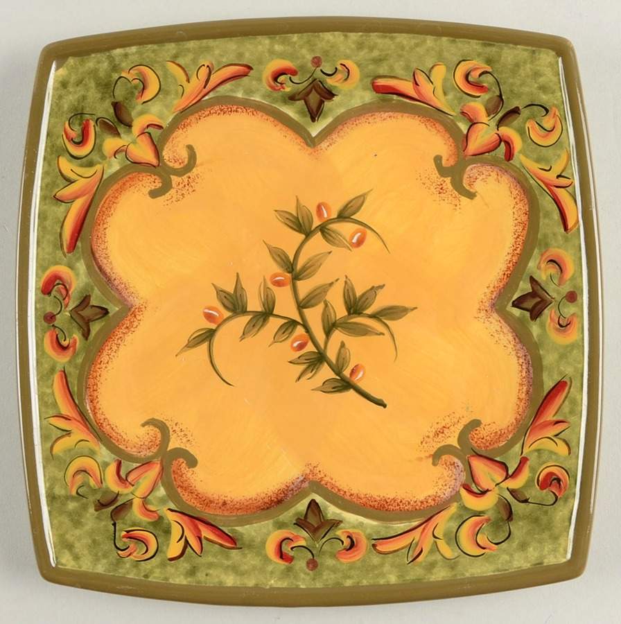 Mediterranean Leaf Square Salad Plate by Casa Cristina-1