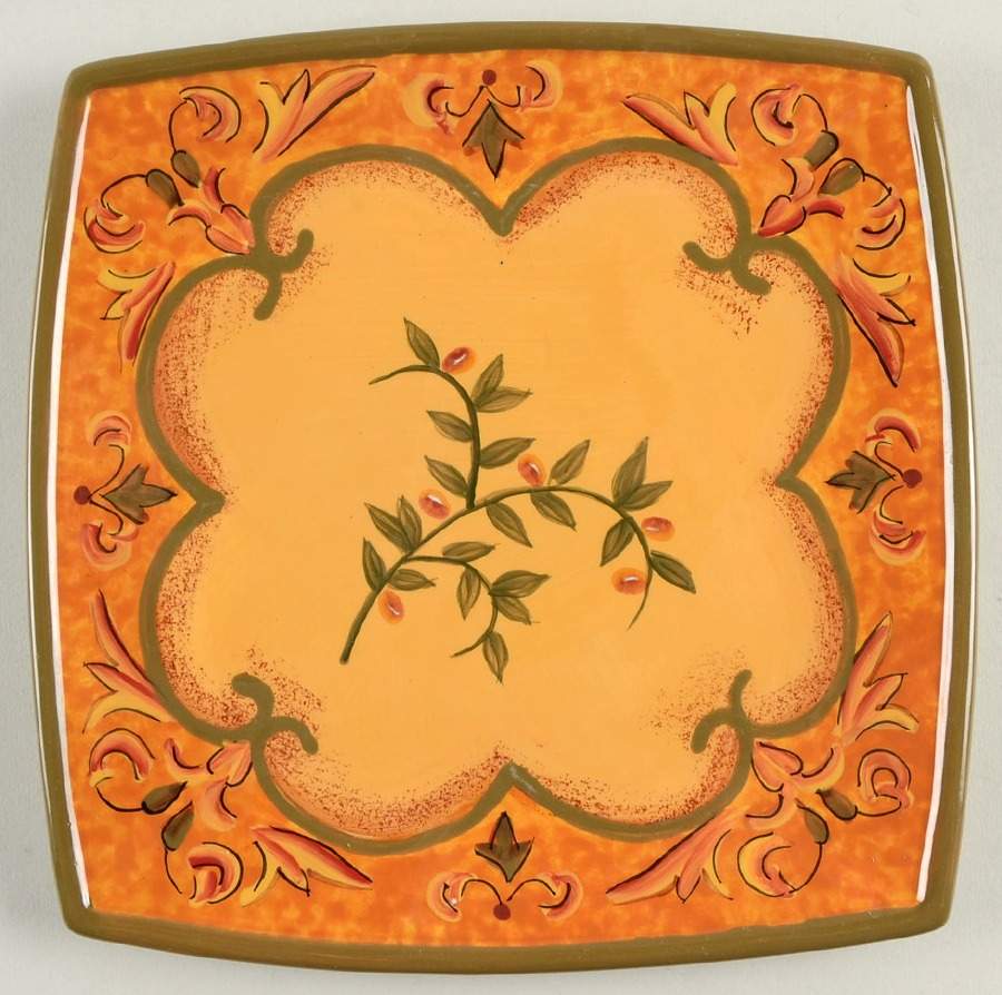 Mediterranean Leaf Square Salad Plate by Casa Cristina-1