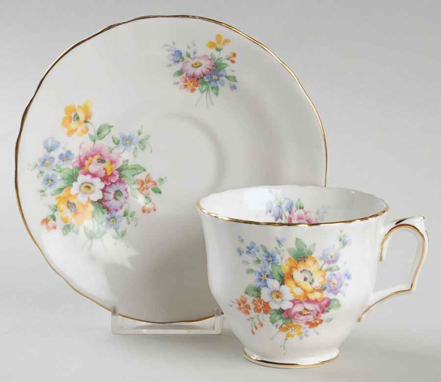 F15512 Footed Cup & Saucer Set by Crown Staffordshire-1