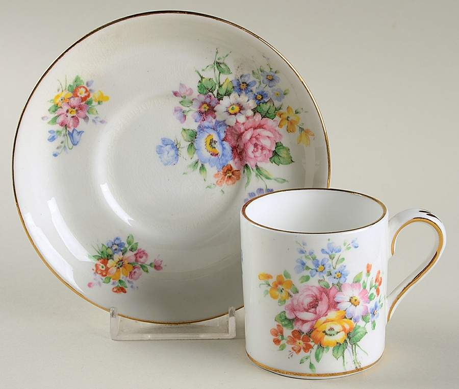 F15512 Flat Demitasse Cup & Saucer Set by Crown Staffordshire-1