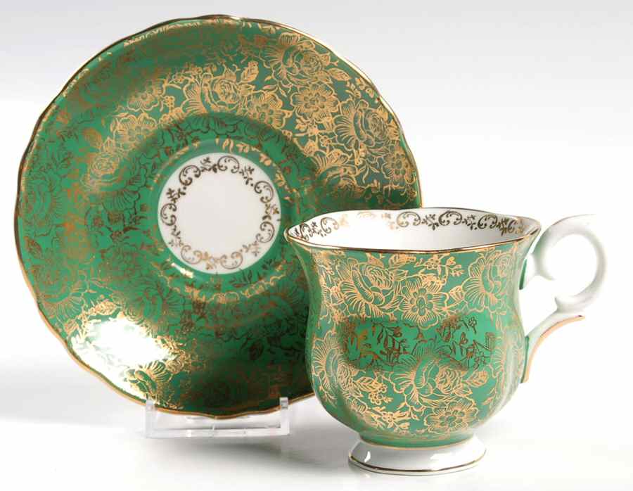 H103 Footed Cup & Saucer Set by Crown Staffordshire-1