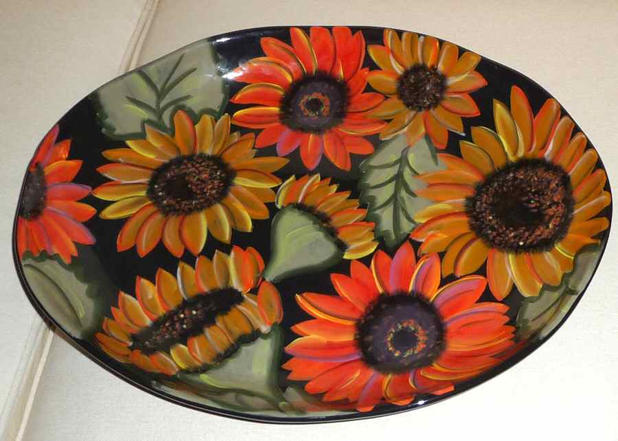Harvest Sunflower Dinner Plate by Clay Art-1