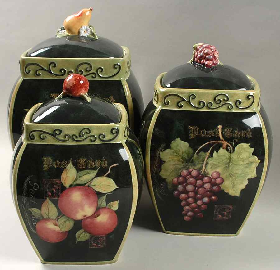 Parisian Fruit (3 Piece) Canister Set (Box Set) by Certified International-1
