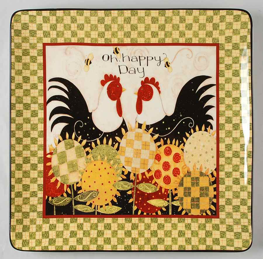 Oh Happy Day 14" Square Platter by Certified International-1