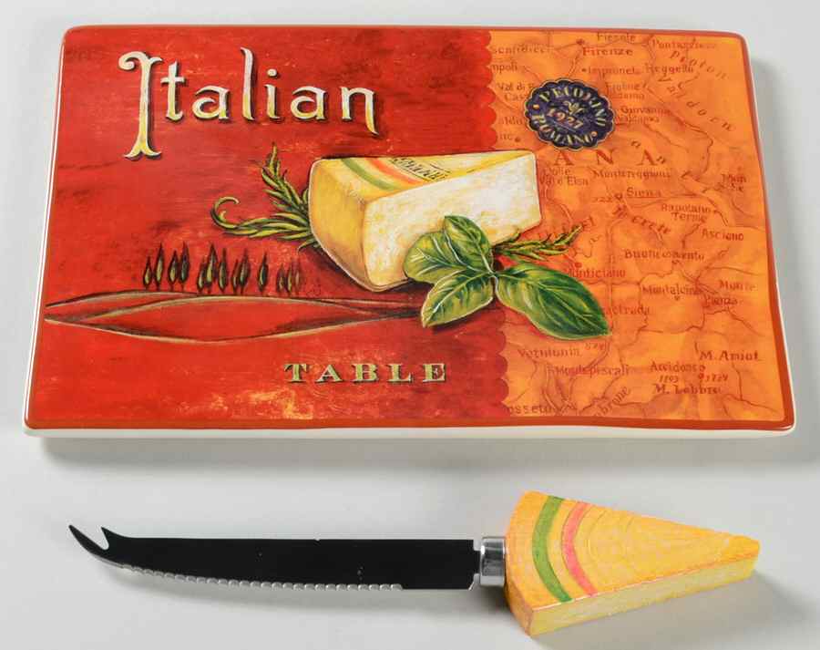 Tuscan Table Cheese Plate & Knife Set by Certified International-1