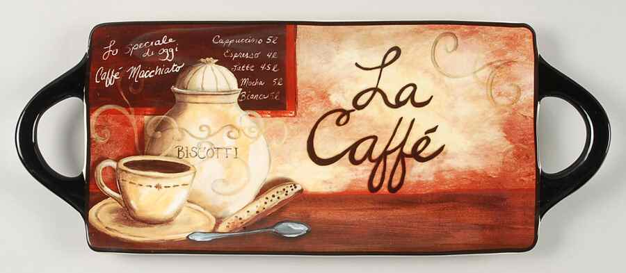 Le Caffe 15" Rectangular Handled Serving Platter by Certified International-1