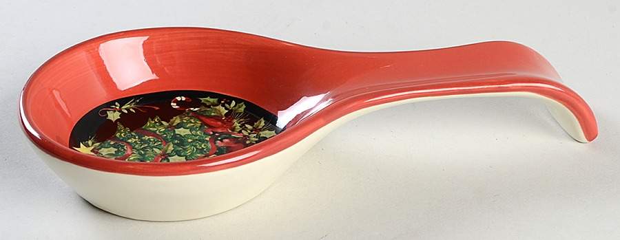 Vintage Christmas Spoon Rest/Holder (Holds 1 Spoon) by Certified International-1