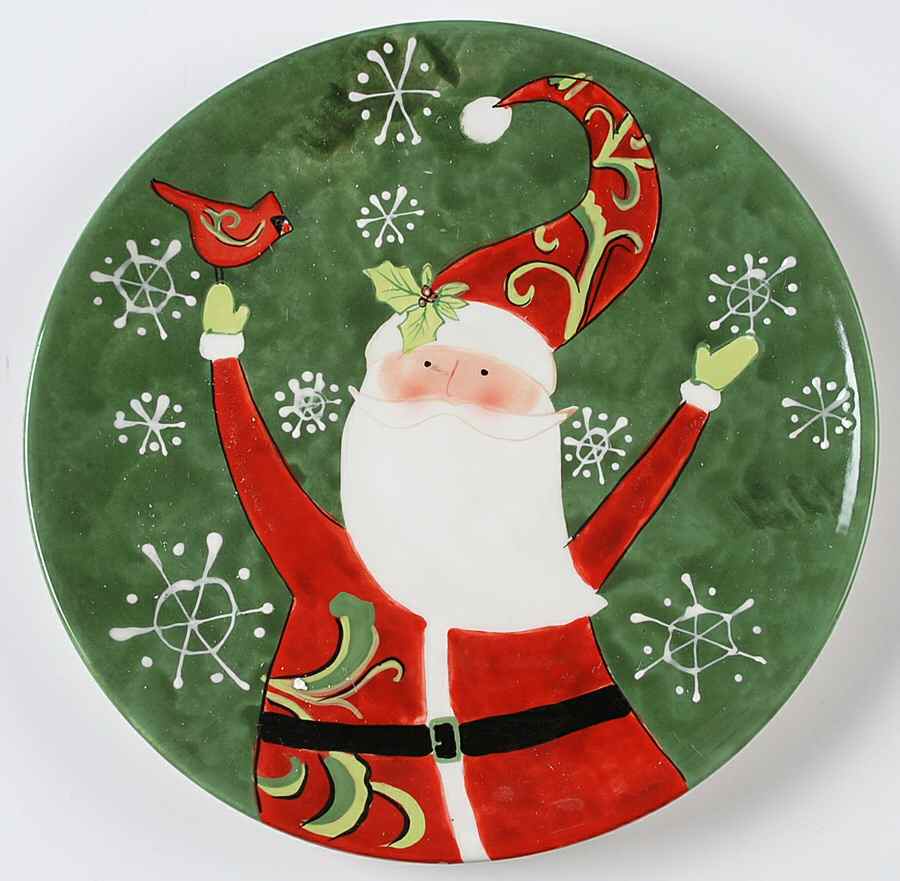 Winter Fun Santa Dessert/Pie Plate by Certified International-1