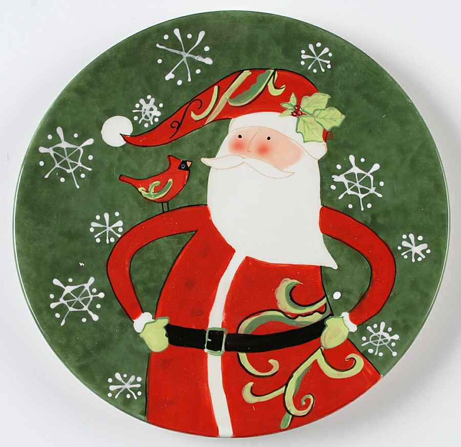 Winter Fun Santa Dessert/Pie Plate by Certified International-1