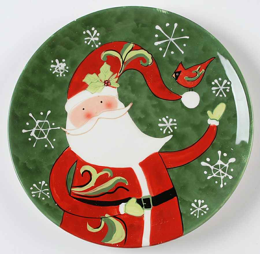 Winter Fun Santa Dessert/Pie Plate by Certified International-1