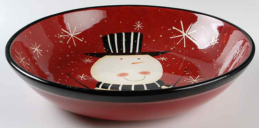 Christmas Snowman 13" Pasta Serving Bowl by Certified International-1