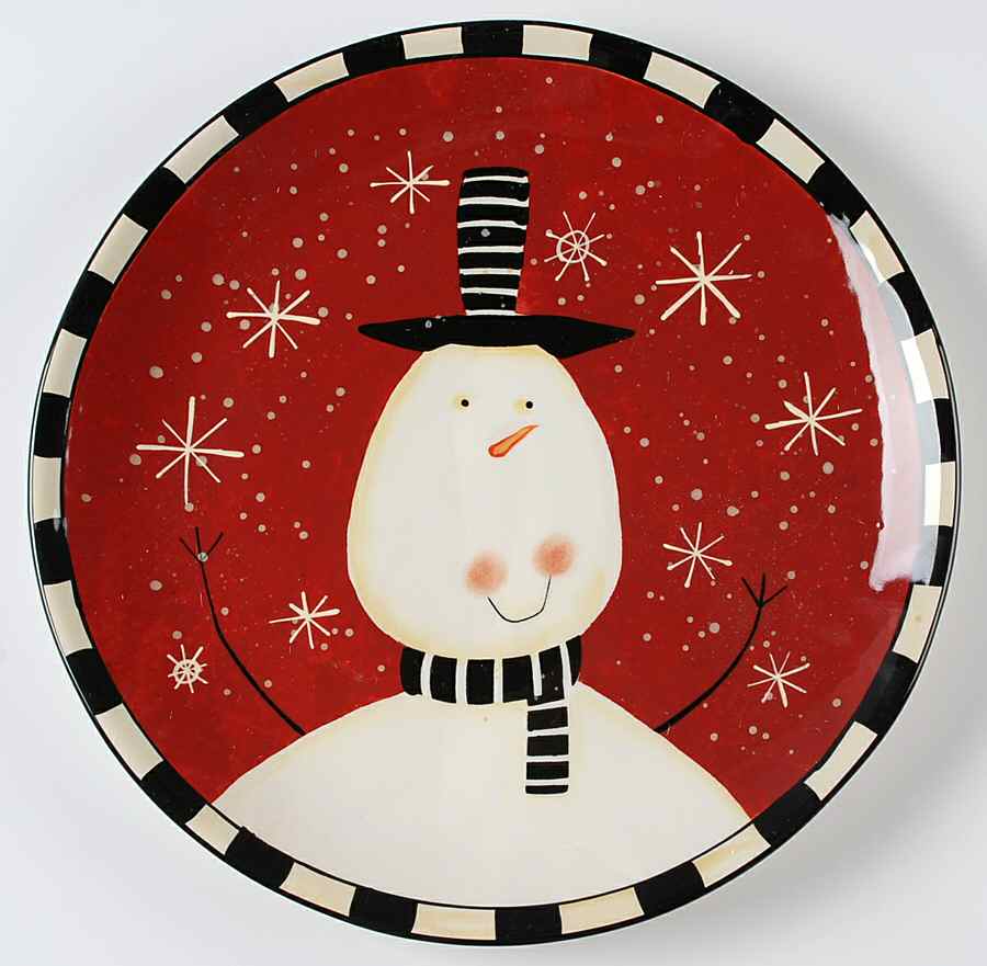 Christmas Snowman 13" Chop Plate (Round Platter) by Certified International-1