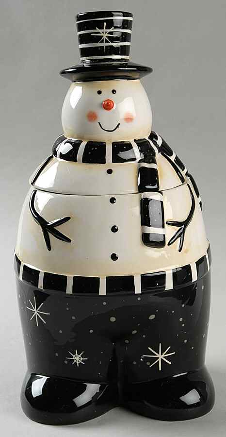 Christmas Snowman Figural Cookie Jar & Lid by Certified International-1