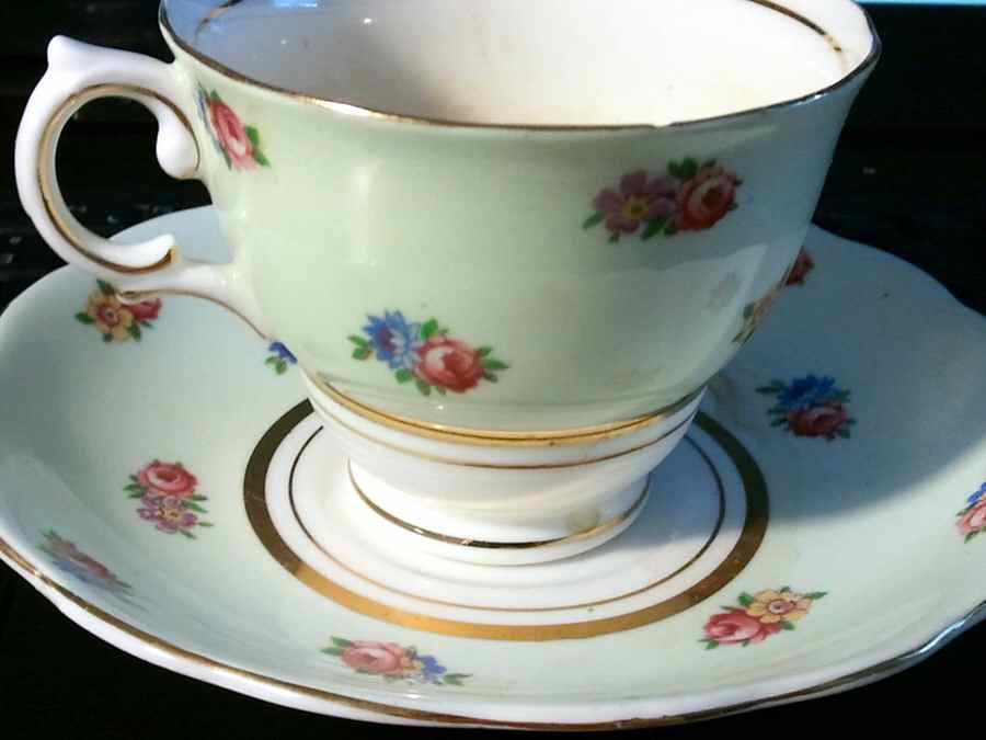 6596 Footed Cup & Saucer Set by Colclough-1