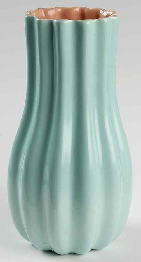 Saguaro (Satin Turquoise and Satin Coral) 8" Vase by Catalina-1