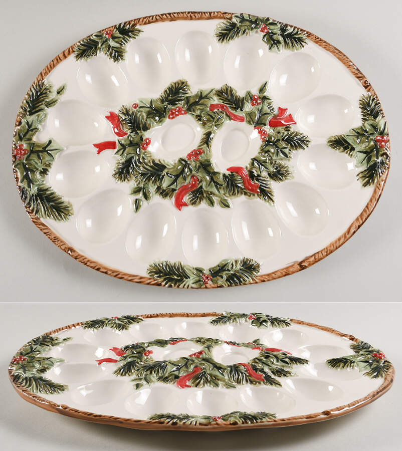 Winter Song Deviled Egg Plate by Certified International-1