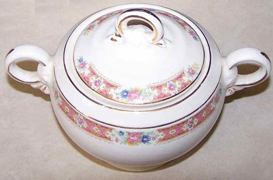 CRP222 Sugar Bowl & Lid by Crown Potteries-1