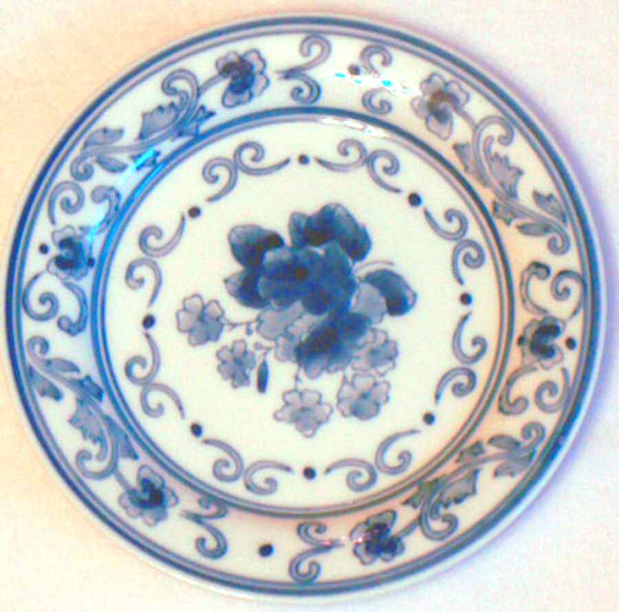 Blue Floral Dinner Plate by Coastline Imports-1
