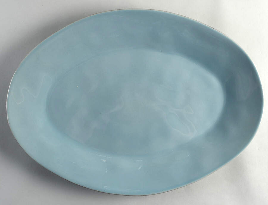 Marin Blue 20" Oval Serving Platter by Crate & Barrel-1